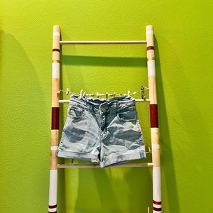 Denim High Waist Stretch Shorts